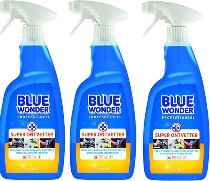 Blue Wonder Professioneel Superontvetter Spray 3-pack met KD spons