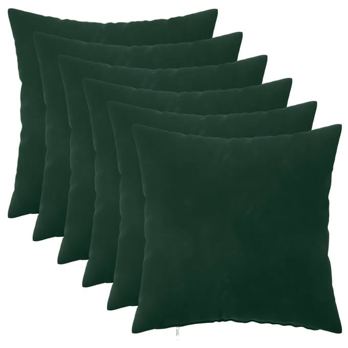 vidaXL - Kussensloop - 6 - pcs - HEERLEN - Donkergroen - 30 - x - 30 - cm - Fluweel