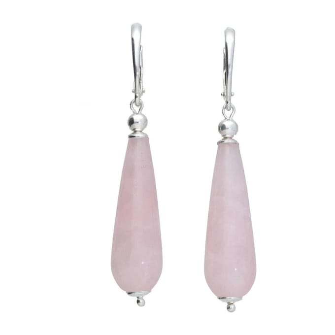 Bela Donaco Oorbellen Classic – Rozenkwarts – Sterling Zilver