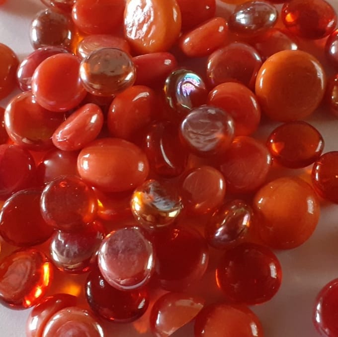 Mini Glas Nuggets Mozaiek Steentjes 250 gram Oranje mix