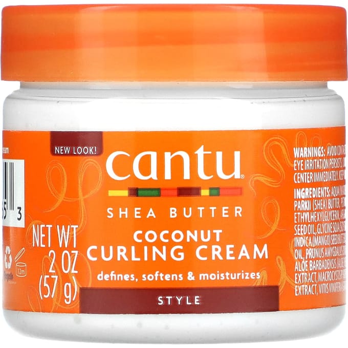 Cantu, Shea Butter for Natural Hair, Coconut Curling Cream, 2 oz (57 g) white