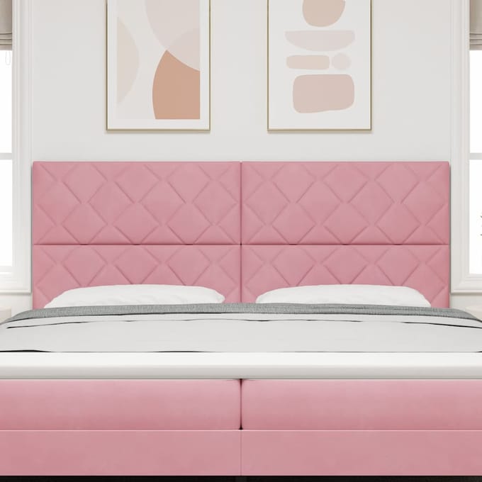 vidaXL - Hoofdbord - Roze - 200 - cm - Fluweel