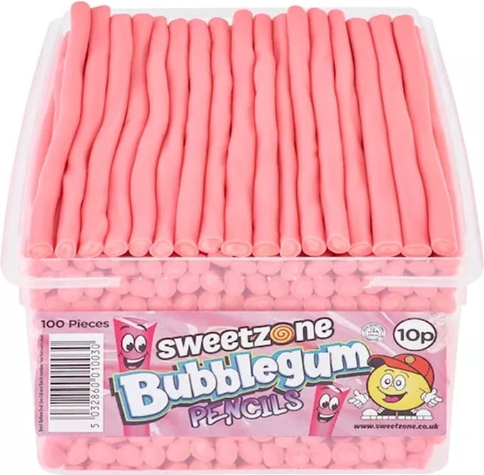 Bubblegum pencils 100 stuks
