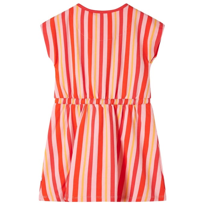 vidaXL - Kinderjurk - met - trekkoord - 104 - roze - en - rood