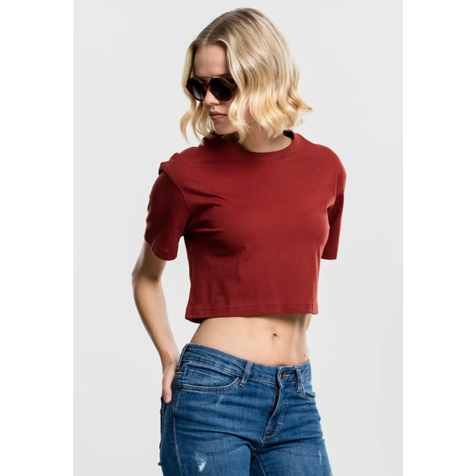 Urban Classics - Overszied Dames Tshirt - Kort oversized - XL - Rood
