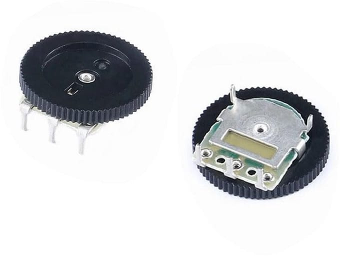 10 Stuks Dubbele Taps Potentiometer 10K Ohm, 16mm Diameter, 3-Pin Duplex Volume Knop