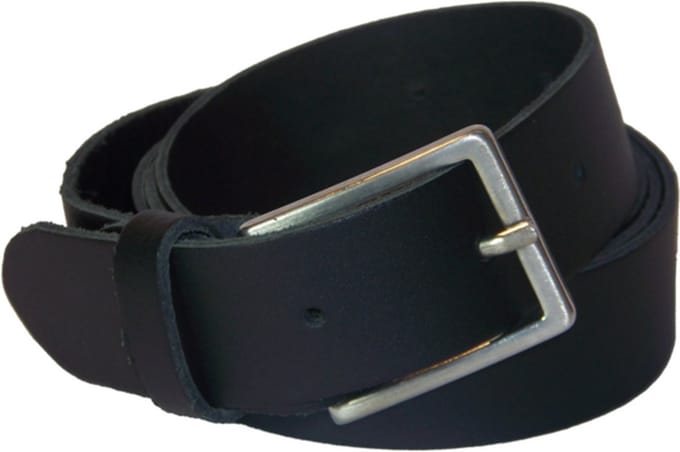 100% Leren Riem, 3 cm. Breed, taillemaat 85 cm. Zwart.