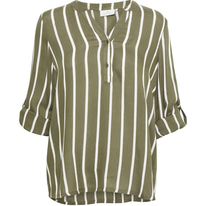Blouse met lange mouwen Regular fit Grape Leaf/Chalk white green