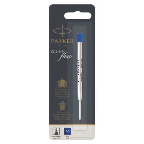 Balpenvulling Parker Quinkflow medium blauw blister à 1 stuk