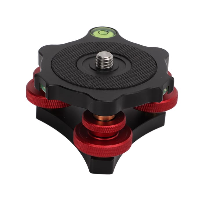 LP?64 Camera Statief Balhoofd Nivellerende Basis Aluminium Drievoudige Wiel Nivelleerder Waterpas black