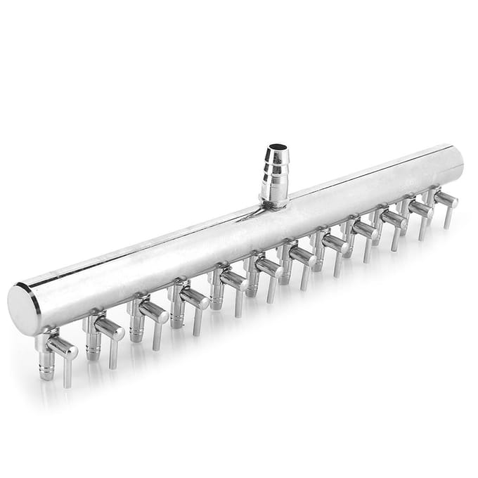 12 Koppelingen Aquarium Luchtstroom Regelventiel Vistank RVS Regulator Accessoires white