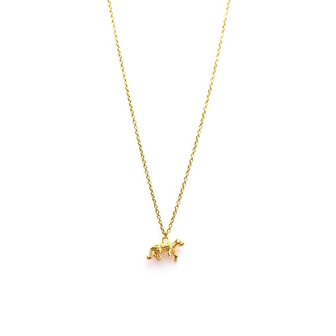 Karma Leopard Silver Goldplated Ketting T49-COL-GP-38 (Lengte: 38.00-45.00 cm)