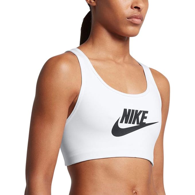 Nike Dames Swoosh Logo Trainings Sportbeha Wit 899371-100 M beige
