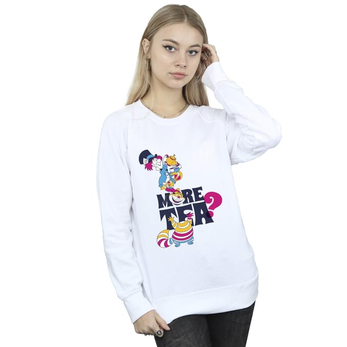 Disney Dames/Dames Alice In Wonderland Meer Thee Sweatshirt (Wit)