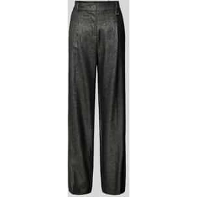 Broek in metallic look met wijde pijpen