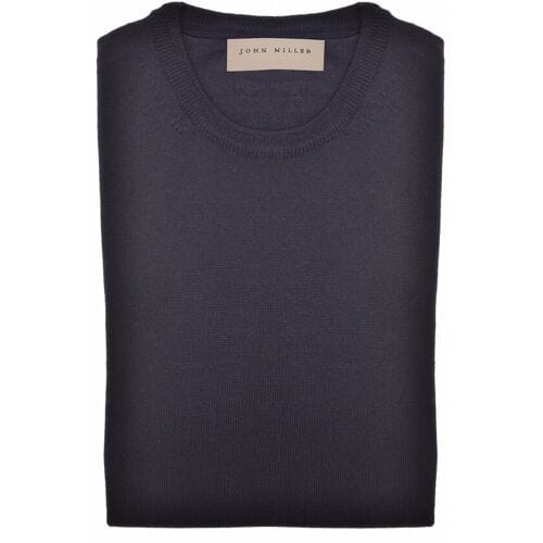John Miller Trui Merino R-Neck Navy / male