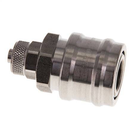 RVS DN 7.2 (Euro) Luchtkoppeling Snelkoppeling 6x8 mm Push-On Double Shut-Off