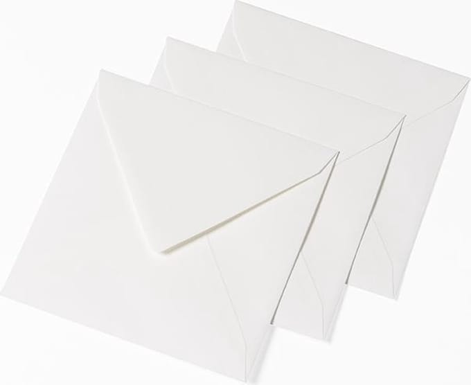 100 Luxe Enveloppen - Vierkant - Wit - 17x17cm