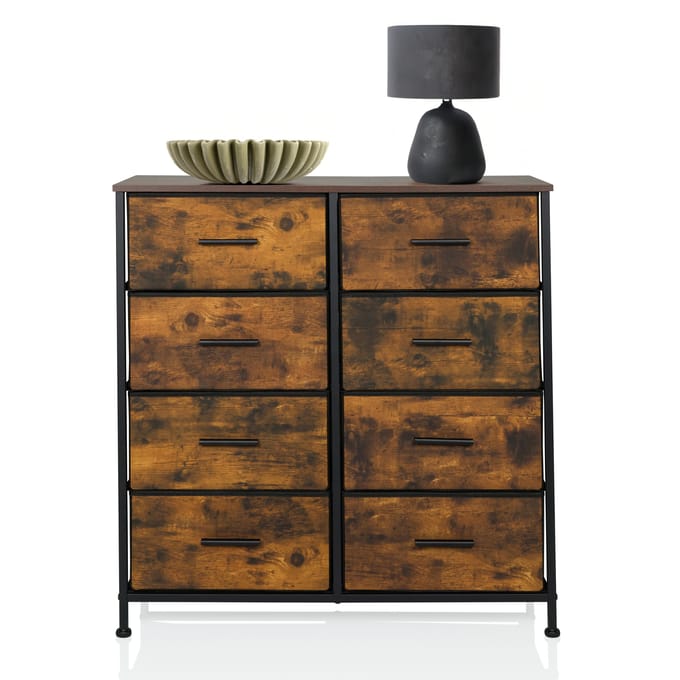 Ladekast RAGALA LIGHT 80x30x81cm 8 lades gerookte eik hjh LIVING