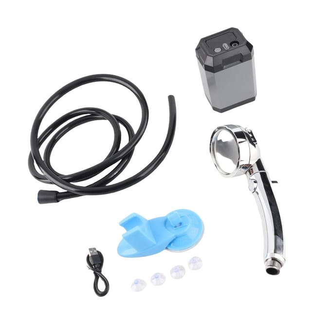 Draagbare Draadloze Campingdouche Buiten Digitaal Display Elektrische Douchepomp Oplaadbare Douche gray