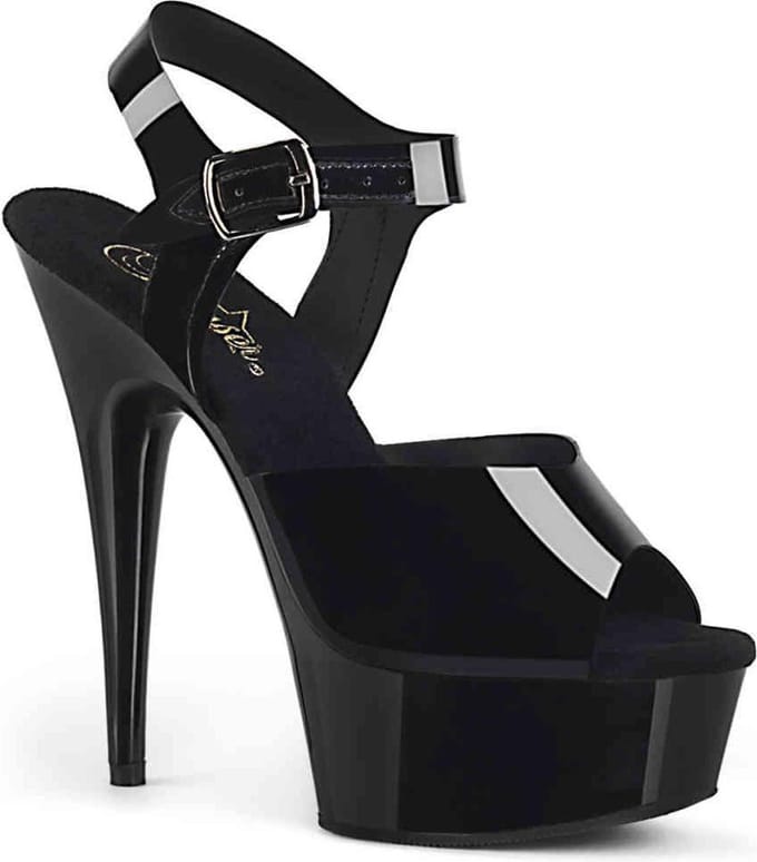 DELIGHT-608N (EU 37 = US 7) 6 Heel, 1 3/4 PF Ankle Strap Sandal