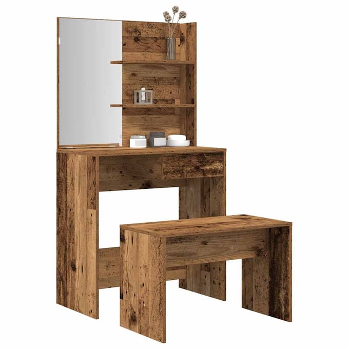 vidaXL - Kaptafelset - bewerkt - hout - oud - houtkleurig
