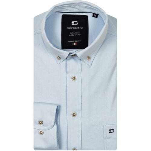 Giordano – Ivy – Overhemd – Liquid cotton – button down kraag - Lichtblauw - Regular Fit - NOS7078-61