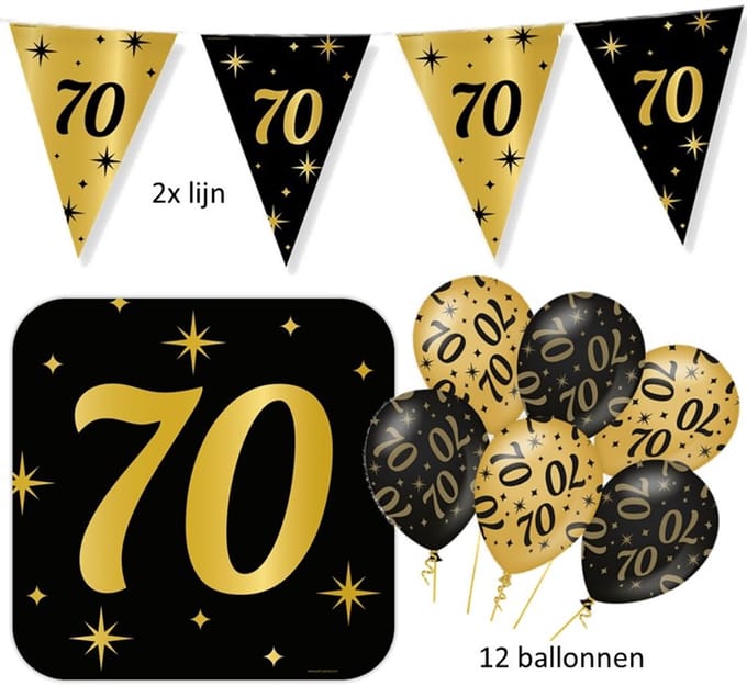 5 delig - 70 jaar feest versiering pakket Classy Party .