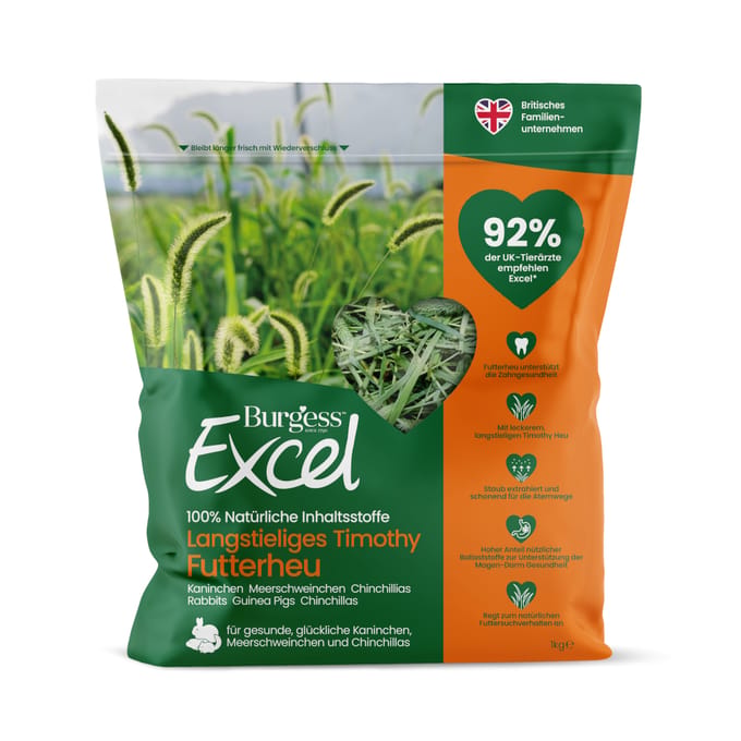 1kg Burgess Excel Long Stalked Timothy Feed Hooi Klein Diervoeder