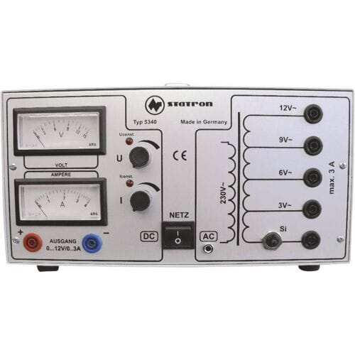 Statron 5340.1 Labvoeding, regelbaar 0 - 12 V/AC 3 A 72 W Aantal uitgangen: 2 x