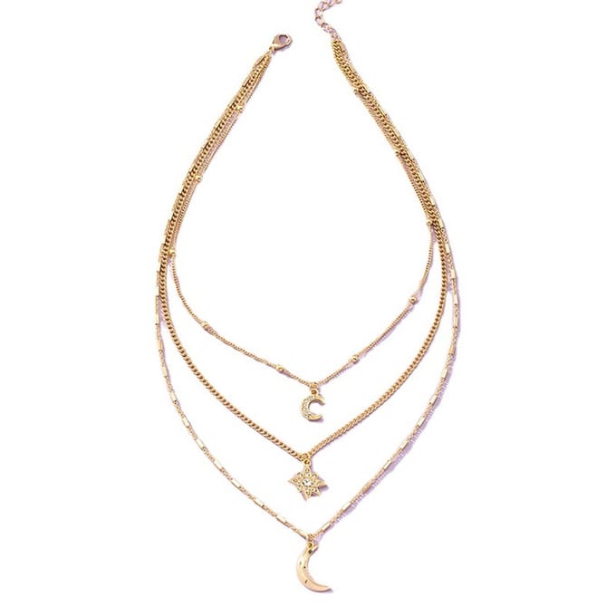 Jomide Ketting Boho Maan/Ster - Goudkleurig