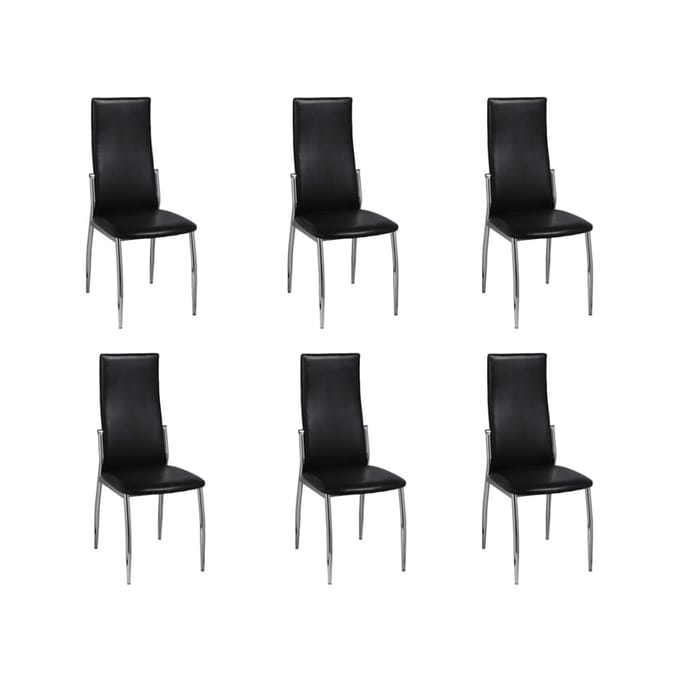 vidaXL - Eetkamerstoelen - 6 - st - kunstleer - zwart