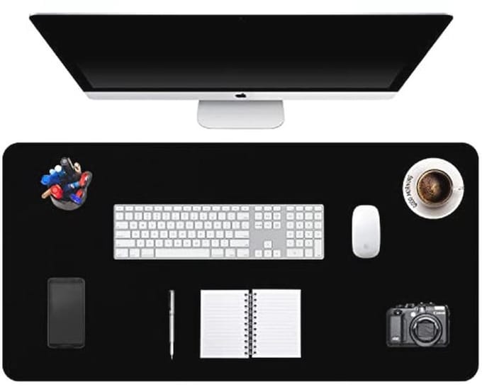 Grote bureauonderlegger met waterdichte PU-leer en slipvast suède, 120 x 43 cm