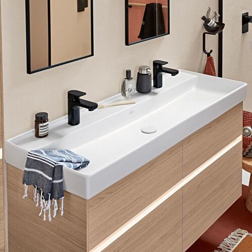 Villeroy & Boch Collaro cabinet washbasin 120 cm without overflow, 2 tap holes 4A33C101
