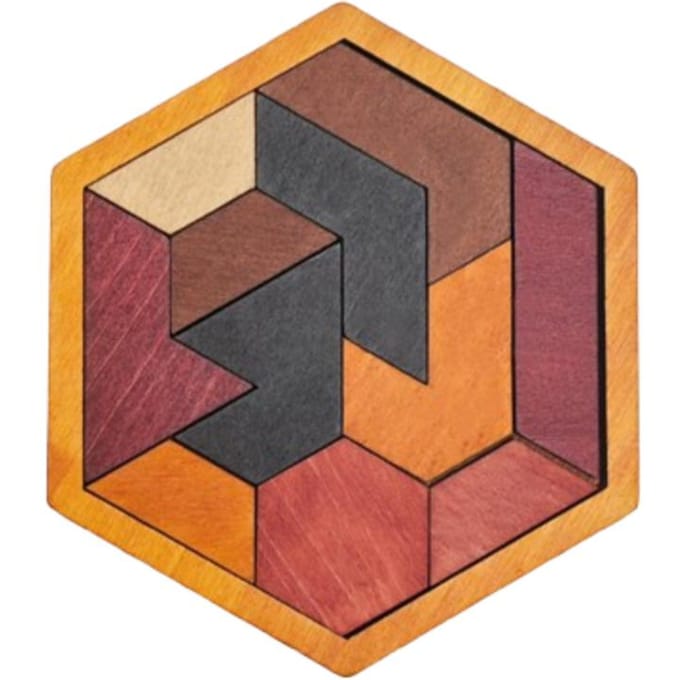 Patroon Cognitief Houten Tangram Puzzel Interactieve Uitdagingen Montessori Puzzels Speelgoed Logisch Denken Zeshoekig