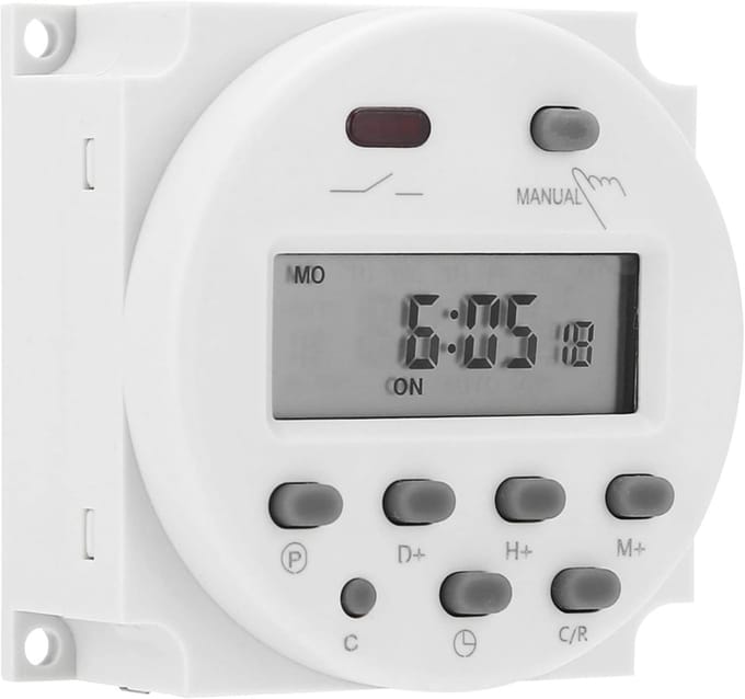 Thijox - 12 Volt Auto Timer CN101A DC 12V LCD Microcomputer Controle Power Tijdschakelaar met 17 Instellingen en Reservebatterij