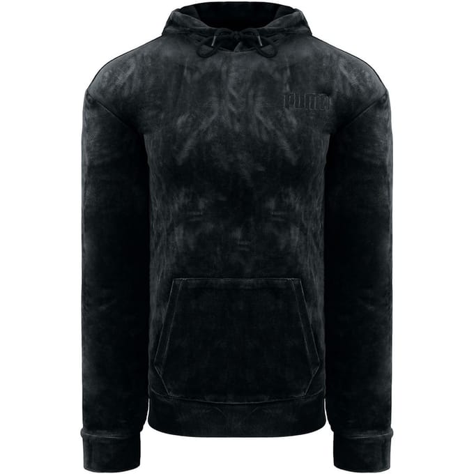 Puma Geborduurd Logo Dames Zwart Velours Hoodie