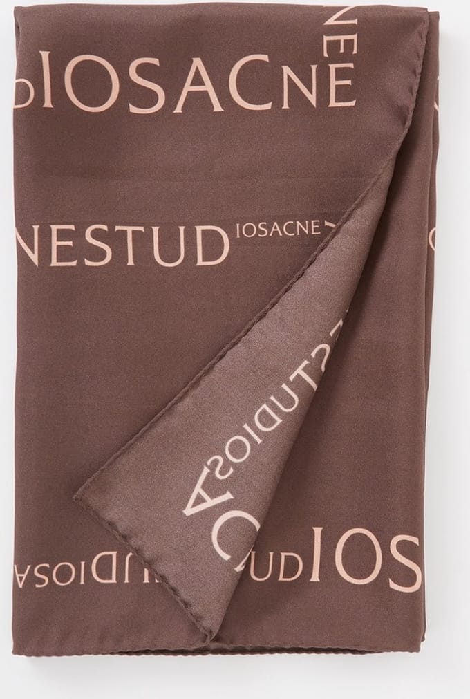 Acne Studios Logoprint Sjaal van zijde - 64 x 64 cm