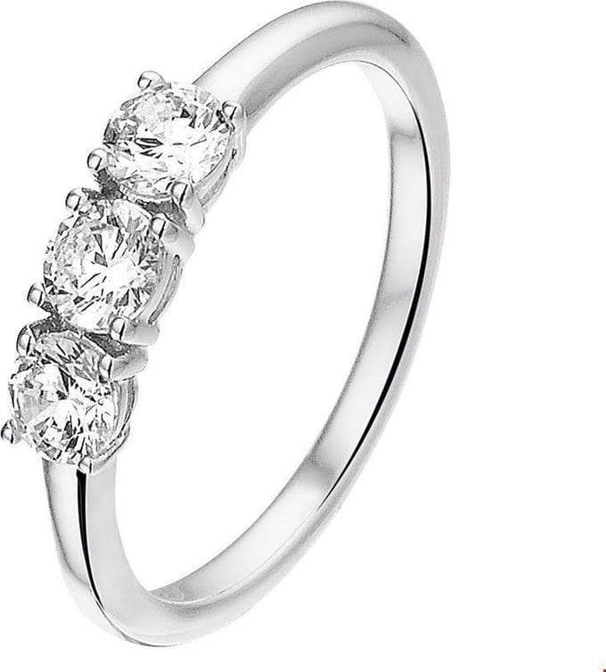 Zilver Gerhodineerde Ring zirkonia 1328494 15.00 mm (47)