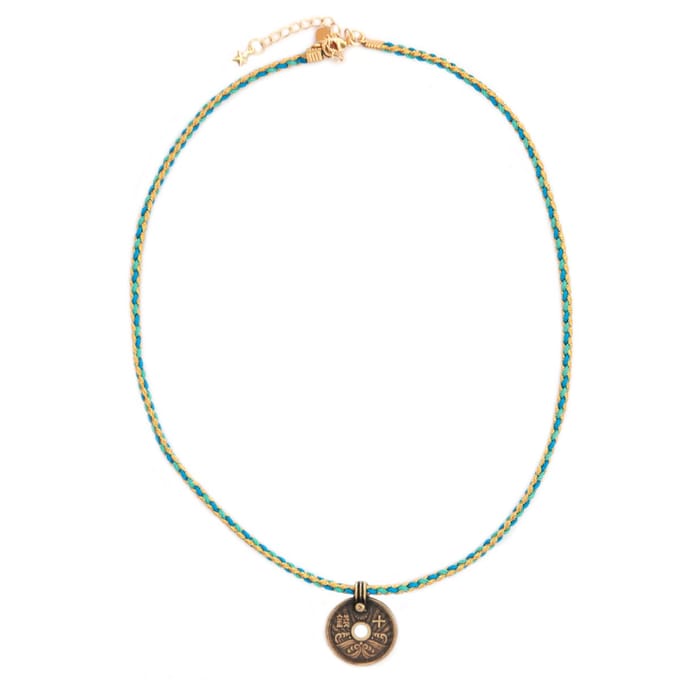 Ketting tibetan amulet blue