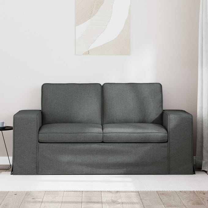 vidaXL - Bank - Donkergrijs - 162 - x - 80 - x - 82 - cm - Stof