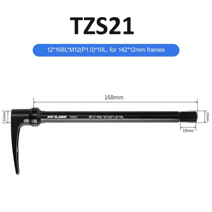 12mm MTB Steekas Achternaaf Spiesjes Fietswiel As Naafas TZ18 black