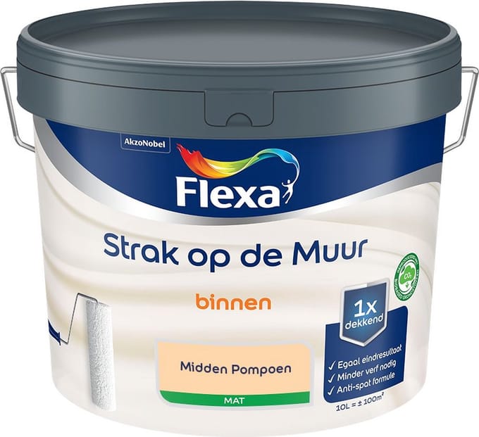 Flexa - Strak Op De Muur Binnen Mat - Midden Pompoen - Mengverf - 10 L