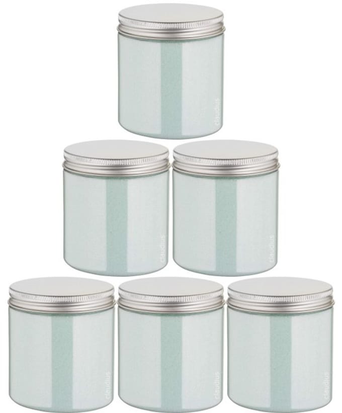 Scrubzout Hammam Herbal - 300 gram - Pot met aluminium deksel - set van 6 stuks - Hydraterende Lichaamsscrub