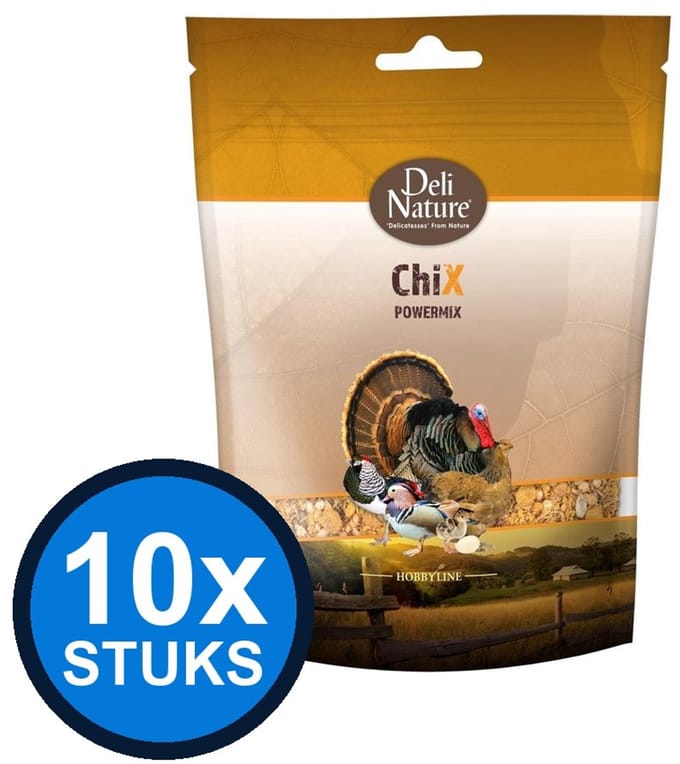 10x Deli Nature - ChiX powermix 750gr - Kippenvoer - 750 g