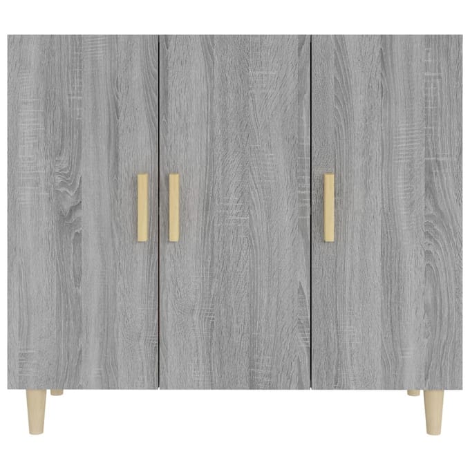 vidaXL - Dressoir - 90x34x80 - cm - bewerkt - hout - grijs - sonoma - eikenkleurig