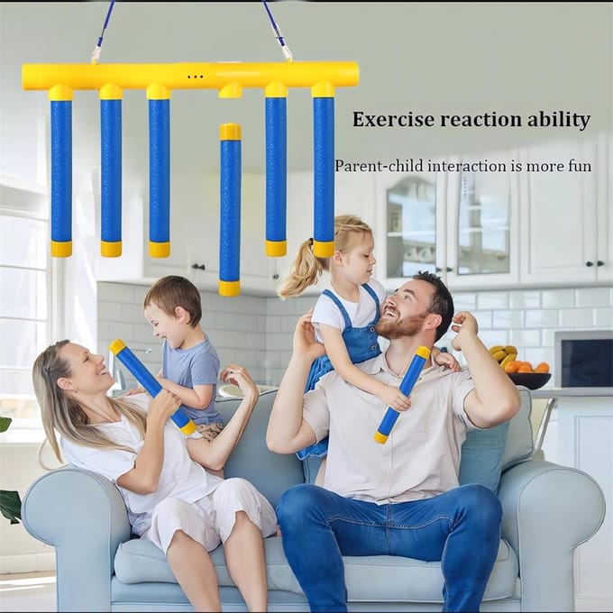Reflex Drop Sticks Challenge Spel Hand-Oog Coördinatie Reactie Training Speelgoed Verstelbare Snelheid Vangst Stick voor Kinderen Volwassenen yellow