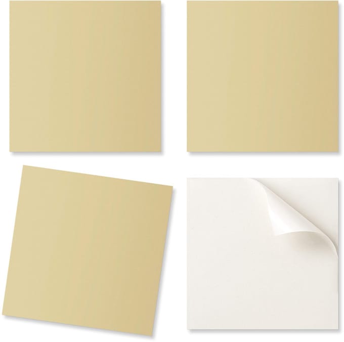 Set zelfklevende vinyltegels pastelgeel 9x30x30 cm