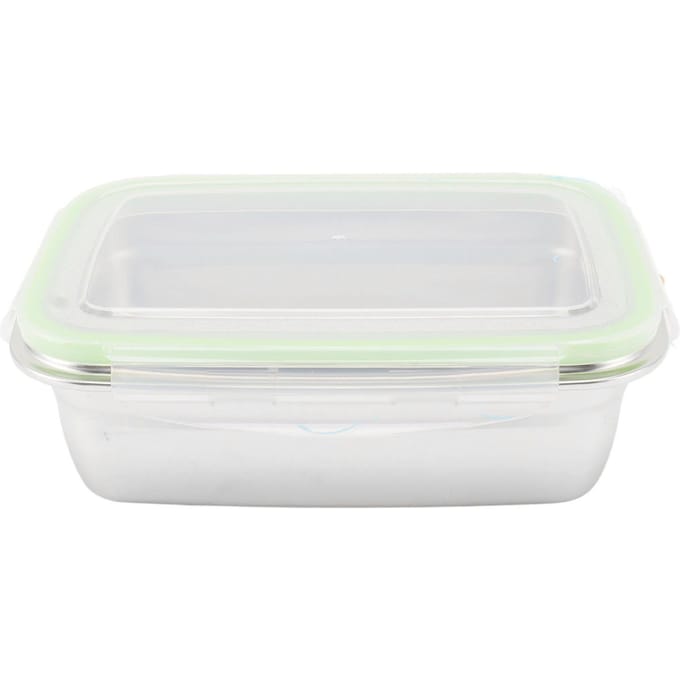 304 Roestvrijstalen Lunchbox Lekdichte Voedselopbergcontainers Vierkante Bento Box 350ml L white