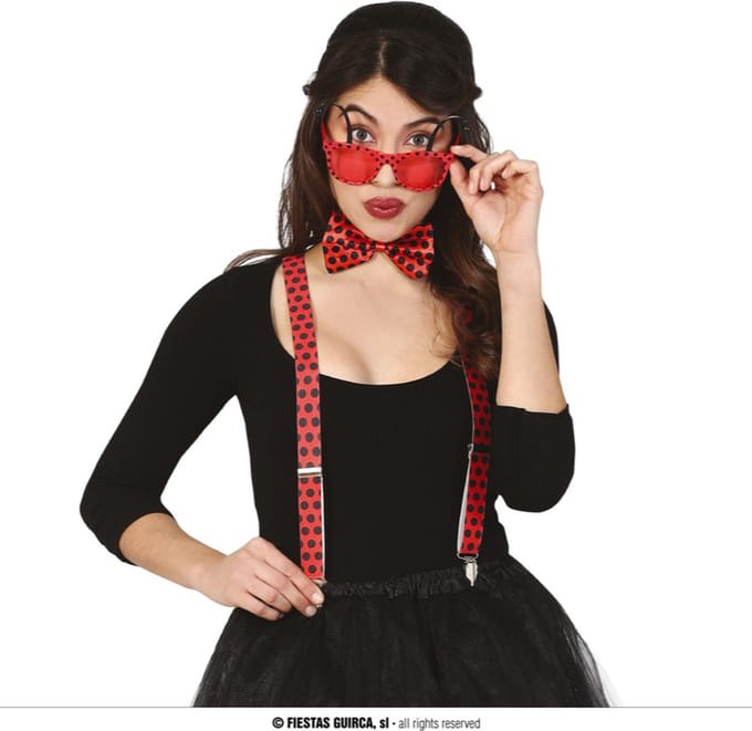 Fiestas Guirca - Ladybird set - bril bretels strik
